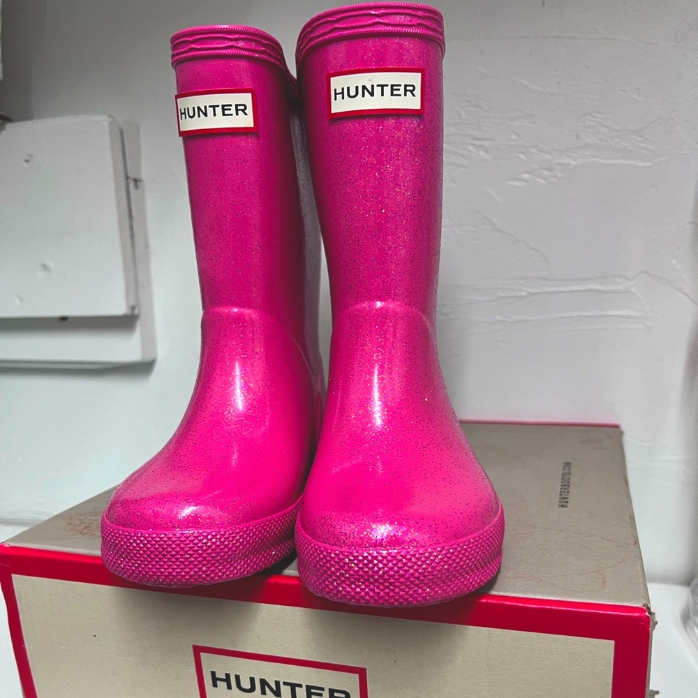 COPY - Hunter boots  US toddler 8 pink sparkle
